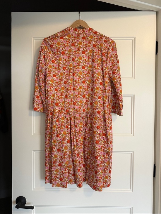 Tuckernuck Pink Floral Button-Front Midi Dress with Orange Accents - Picture 3 of 3